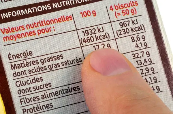 depositphotos 313424494 stock photo nutrition information indicated french food