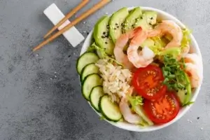 recette du poke bowl à la crevette