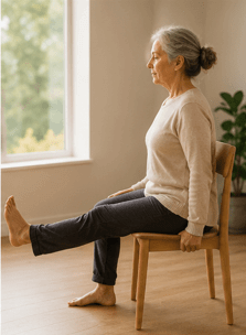 yoga sur chaise pour seniors