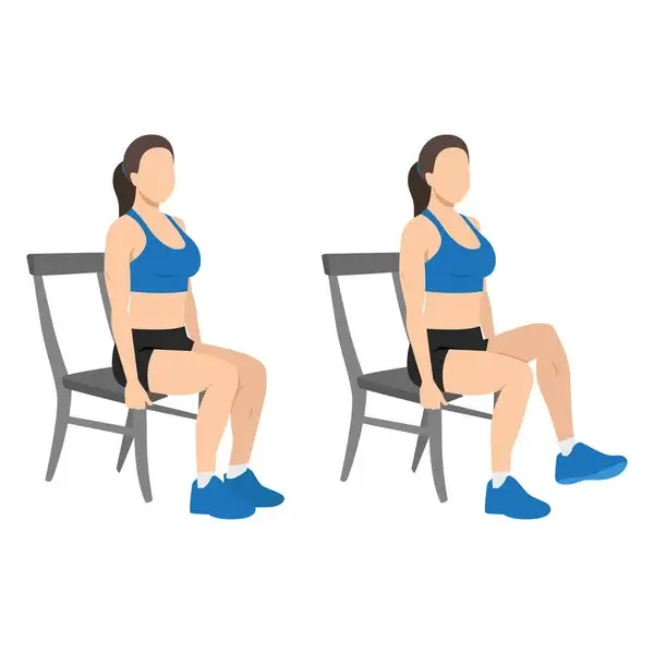 woman doing seated knee lifts